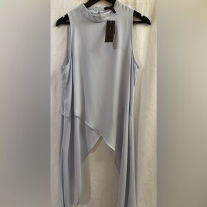 NWT BCBGMAXAZRIA Handkerchief Hem Arctic Ice Drape Tank Top Sz M